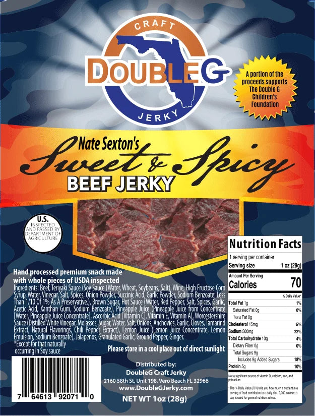 Nate Sexton Sweet and Spicy Craft Beef Jerky