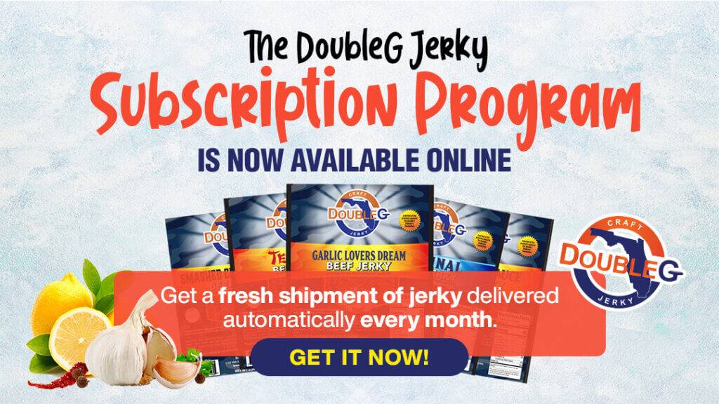 The doubleG Craft Beef Jerky monthly subscription is now available